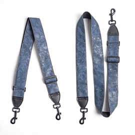 QIELIZI Banjo Strap Purse Strap Crossbody Guitar Strap For Shoulder Handbag With Gunmetal Hardware(1-Blue)