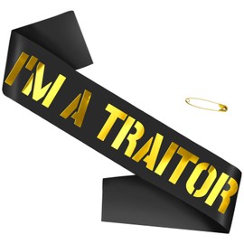 JXYCBZYing "I'M A TRAITOR Sash with Gold Foil, Black Going Away/Moving/Job Change/Relocating Party Sash for Women or Men, Funny Last Day Office Party Decorations, Supplies, Favors