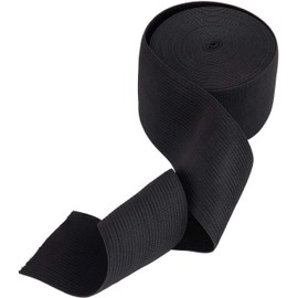 Black Elastic Flat Woven Elastic Heavy Stretch Sewing Bands Webbing Garment Sewing Tailoring Dress Skirt Waist Band Headbands Trouser Art and Craft Elastic 25mm,50mm,75mm (2 Inch x 1 Meter)