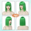YOROSTAR Green Straight Bob Wig With Bangs - Short Green