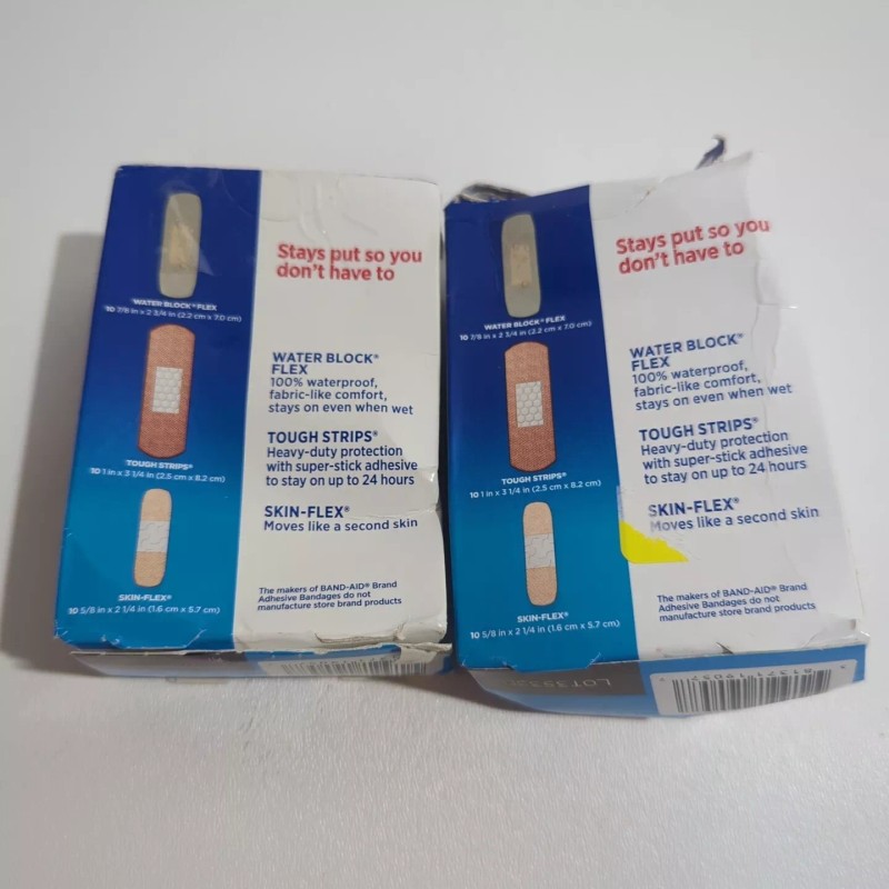 (2) Band-Aid Brand Adhesive Bandages Variety Pack 30 Assorted Sizes