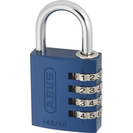 ABUS 145/20 Combination Lock, Solid Aluminium Padlock, Blue