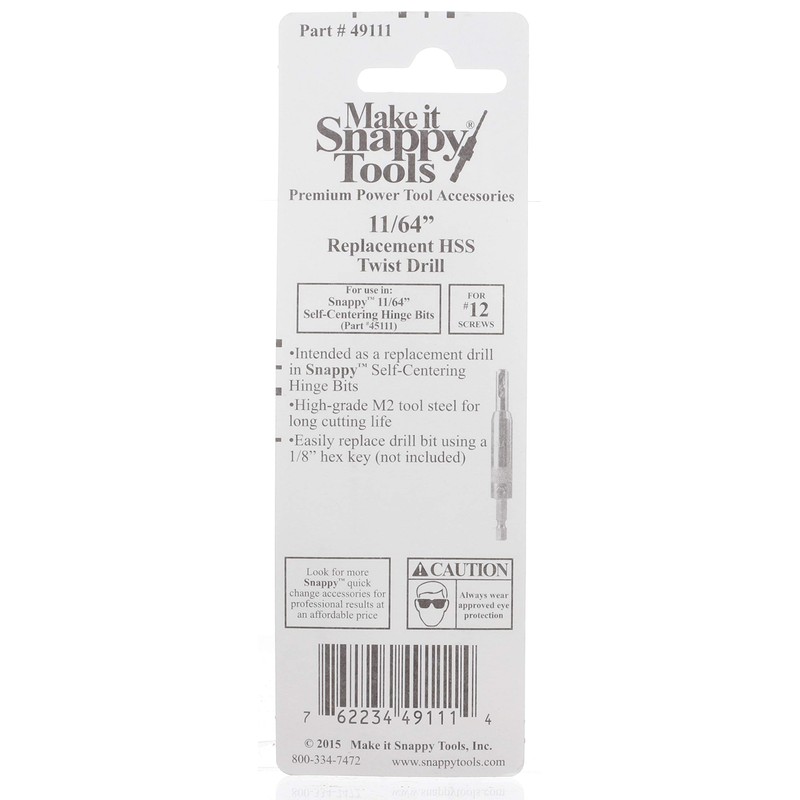 Make it Snappy Tools Replacement HSS Drill for 11/64 Inch