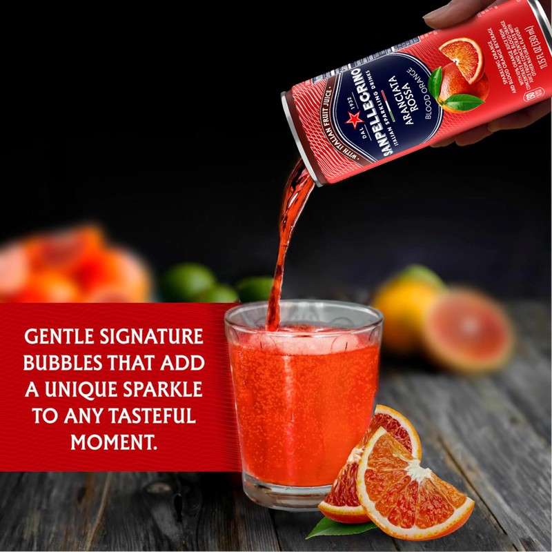 Sanpellegrino Italian Sparkling Drink Aranciata Rossa, Sparkling Orange and Blood