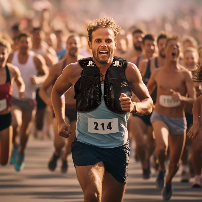 Running Vest with Water Bottles, 5L Capacity, Waterproof Front Pockets