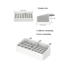 TYAMTOGSM Battery Storage Organizer Battery Storage Box Fit for 16 AAA & 12 AA Batteries Divided battery Holder Fit for Wall/Cabinets/Drawers (Case Not Includes Batteries) (White)
