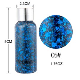 Body Glitter Chunky Glitter Liquid Face Glitter Eyeshadow Glitter Festival Glitter Cosmetics Comes with 1 Spoon Face Hair Nails Make-Up Long Lasting Sparkling Silver + Pink