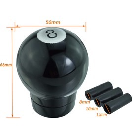 Lunsom 8 Ball Shift Knob Aluminum Gear Shift Lever Shift Knob Ball for Automatic and Manual Cars, Black