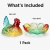 Glass Hen on Nest Candy Dish with Lid, 8.46 x