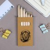 Azeeda 6 x 'Lion Portrait' Short 85mm Pencils/Coloured Pencil Set