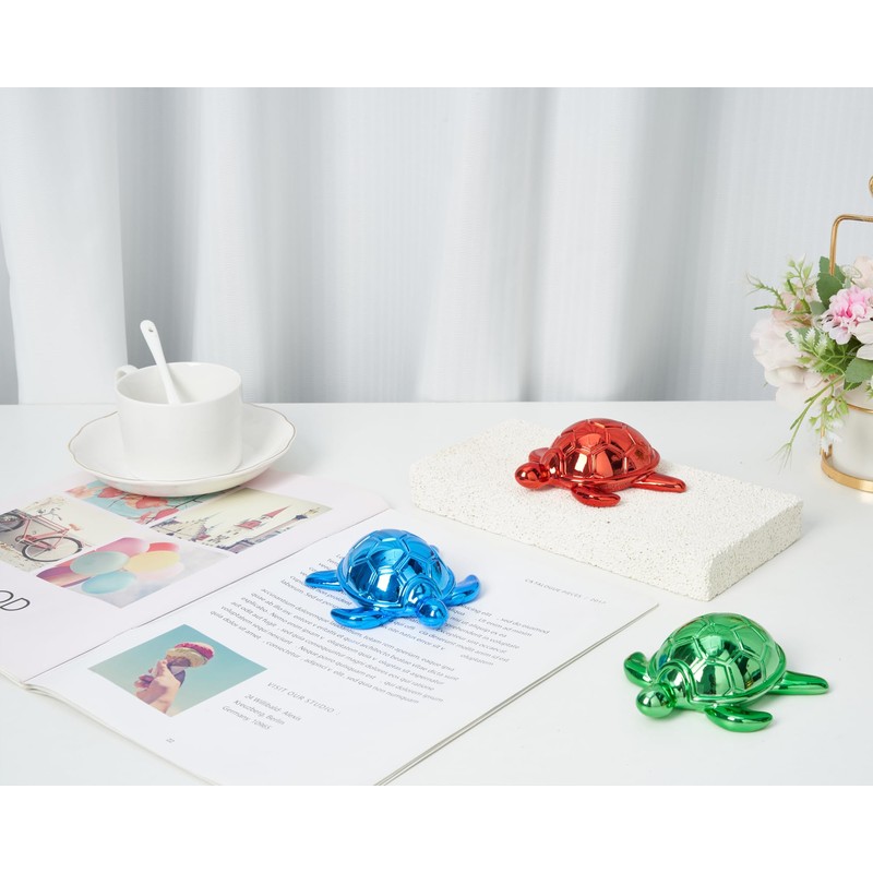 Artconal Red Turtle Statue Small Knick Knacks for Home Office