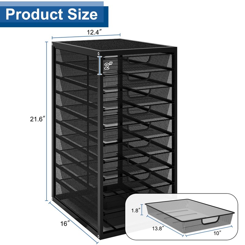 Natwind Mesh file organizer 10 drawers, Office Supplies Desktop Organizers