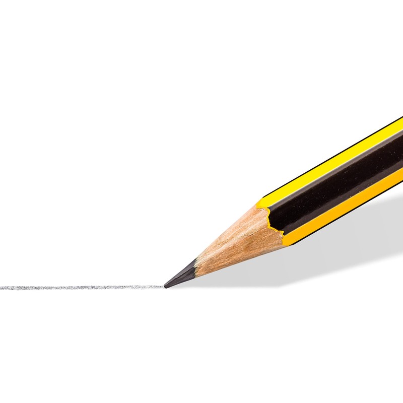 STAEDTLER 122-HB Noris Graphite Pencils with Eraser-Tip - HB (Box