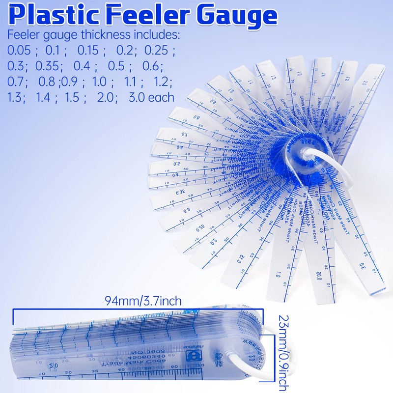 Trandraft 1 Set Plastic Feeler Gauge 0.05mm to 3mm Metric