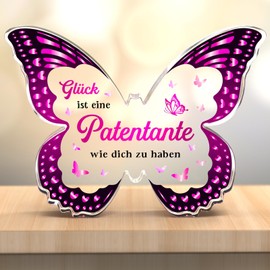 JOYVADO Godmother Gifts for Mother's Day, Butterfly Acrylic Decoration, Godmother Questions Gift for Birthday