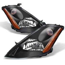 ACANII - For 2003-2007 Nissan Murano Halogen Headlights Black Replacement Headlamps Driver + Passenger Side