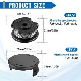 JAMSSOW Pack of 4 Replacement Spool Grass Trimmer Spool Compatible with F016800569 F016800385, Trimmer Thread Spool for Bosch Art 23 SL/ 2300/23-28/26 SL, EasyGrassCut 23/26/18/18-230/18-260/18 -26(4)