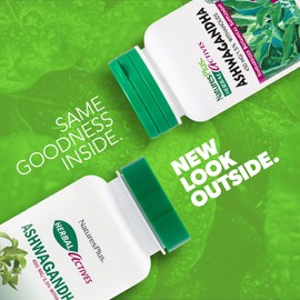 NaturesPlus Herbal Actives Ashwagandha 450 mg - 60 Vegetarian Capsules - Prescription Quality - Gluten Free - 60 Servings