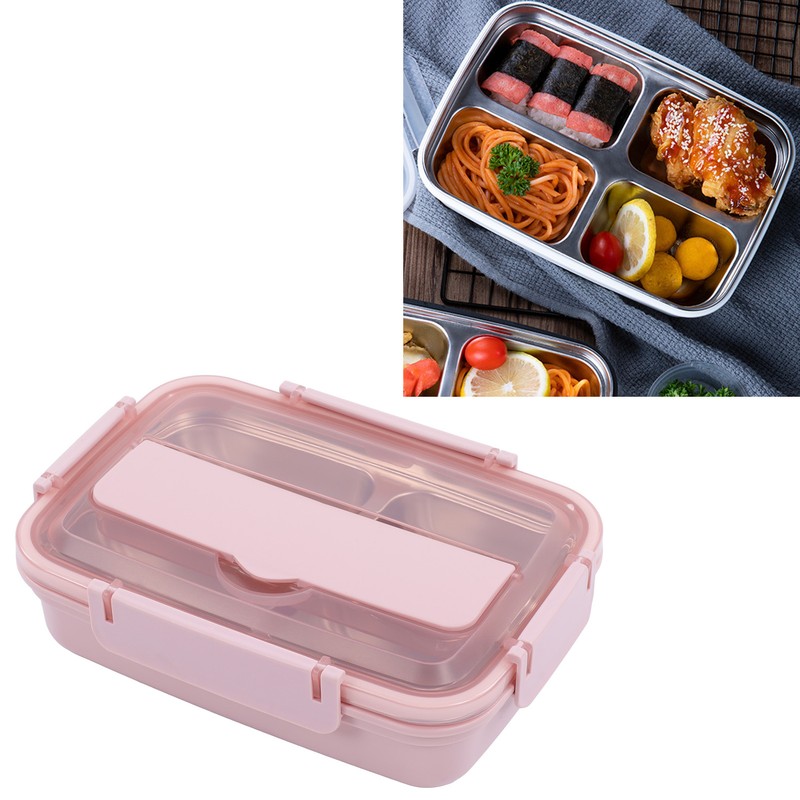 Lunch Box 4 Compartments 304 Stainless Steel Tableware Portable Lunch