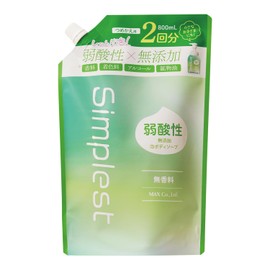 Simplest Weak Acid Additive-Free Foam Body Soap, 2 Refill