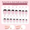 150 PCS Press on Nails French Tip Fake Nails Medium