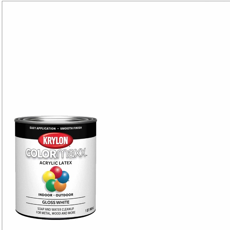 Krylon COLORmaxx Gloss White Acrylic Latex Brush On Paint 32