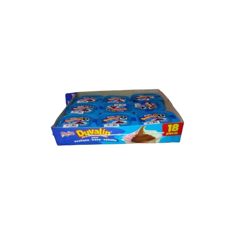 Natilla Ricolino Duvalin Avellana, Fresa, Vainilla 270g 18 u