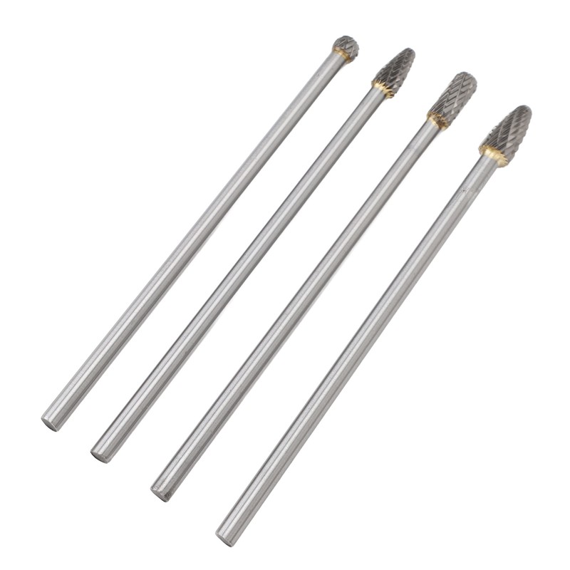 4pcs 6mm Tungsten Steel Carbide Rotary Burr Set Fits Rotary