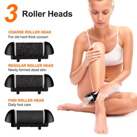Electric Foot File, Ratukall Hard Skin Remover, Rechargeable Waterproof Callus Remover Feet Care Kit, Professional Pedicure Tools Set with Storage Bag for Dry Dead Skin Cracked Heels Calluses