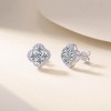 3.6 CTW S925 Sterling Silver Four Leaf Clover Moissanite Stud