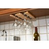 Fox Run Mounted Under Cabinet Wooden Wine Glass Holder Rack,