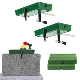 Cemetery Saddle, 2 Pack Headstone Saddles for Headstones fit on Gravestone Wide from 3 to 8 Inches Used for Cemetery Decoration, Gravestone Saddle to Withstand high Winds.