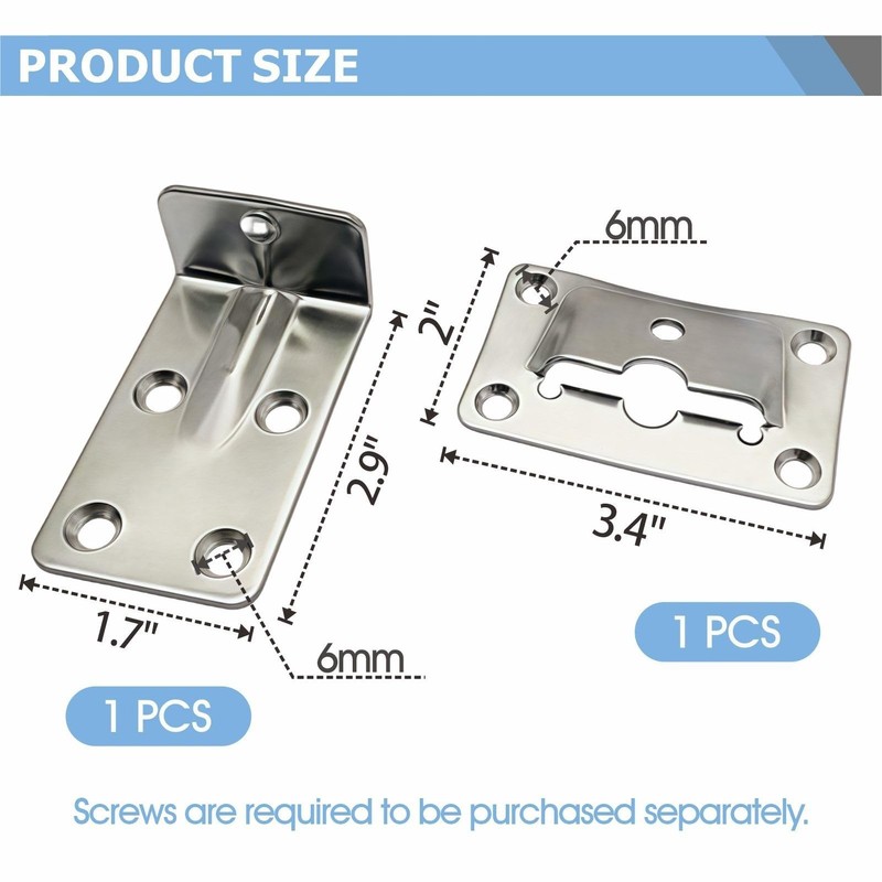 Boat Table Mounting Brackets - Marine Grade Folding Shelf Supports
