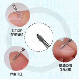 Makartt Nail Drill Bits:3/32" Safety Tungsten Carbide Cuticle Remover Drill Bit Professional Under Nail Cleaner Dead Skin Prepare for Electric Nails File Machine,Manicure Salon Supply