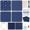 FREEBLOSS 4 Set Sashiko Coasters DIY Kit with Instructions Pre-