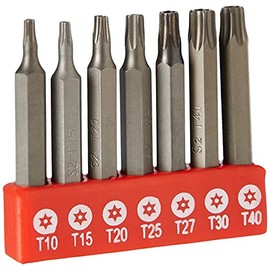 Blue Spot 14103 Long Security Torx Bits, Silver, Set of 7 Piece