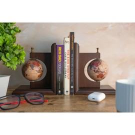 NAUTICAL COLLECTION | Vintage Globe Bookends for Office, Kitchen, Living Room, Home Décor and Gift Item, Book Selves Holder Vintage Style