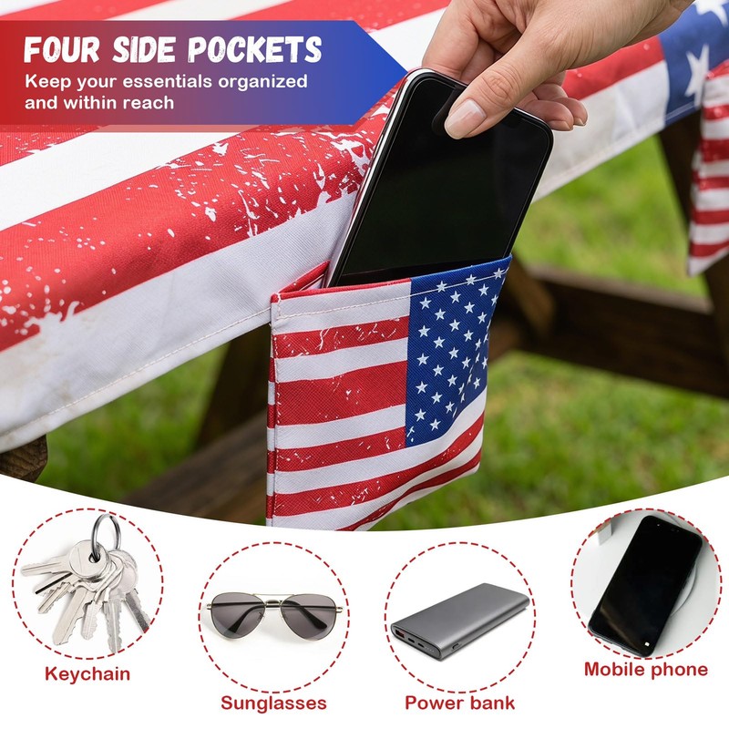Joyesplay Printed Tablecloth Cover with Storage Bag (Style C)