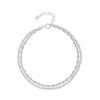 PHNIBBIRD 925 Sterling Silber Arrmband Doppelte Kette Glitzernd Armband mit