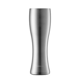 LocknLock Beer Tumbler with Lid for Drink, Beverage, Cocktail, Condensation Free, Double Wall Insulated, Stainless Steel, Pilsner-Style Drinkware, 560ml, Silver