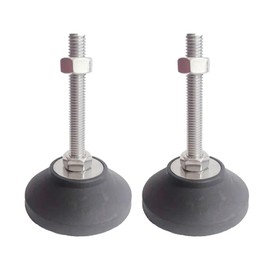 BORDSTRACT Rubber Base Levelers, 2 Pcs M5 Adjustable Furniture Legs, Threaded Metal Leveling Feet, Easily Adjustable Furniture Levelers, for All Types of Furniture Feet, Shelf(D30*M5*L30)