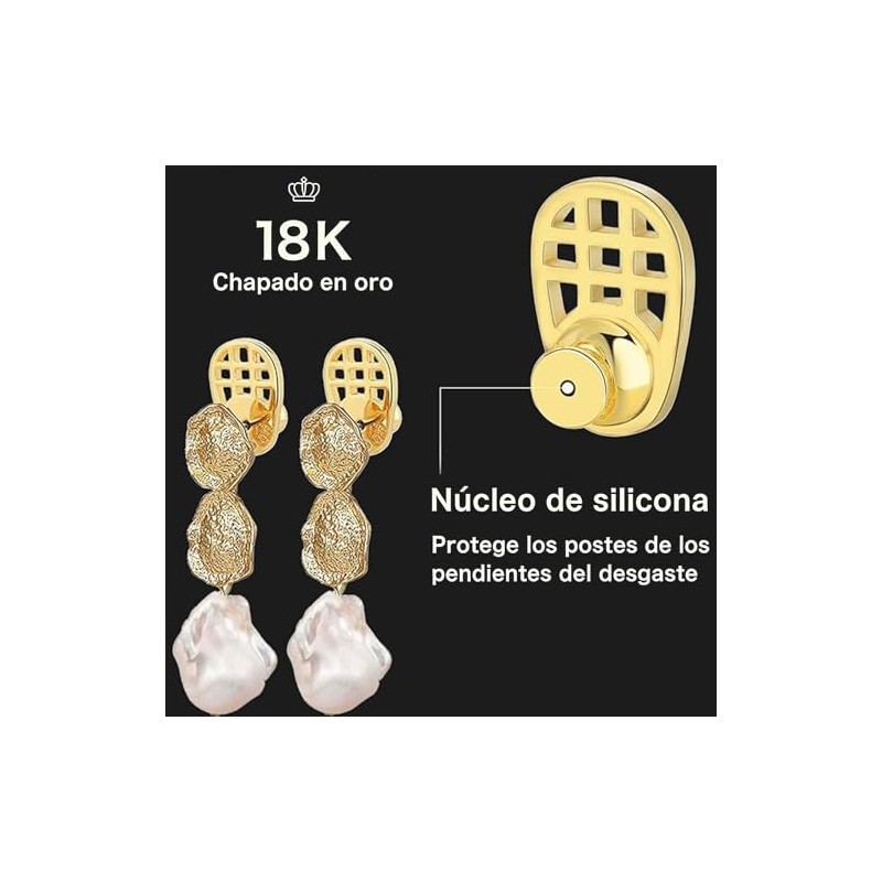 Pendientes Chapados En Oro De 18 Quilates Para Orejas Caídas