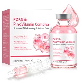 PDRN Glow Ampoule, Pink Vitamin B12 for Radiant Glass Skin, 1.4 fl oz