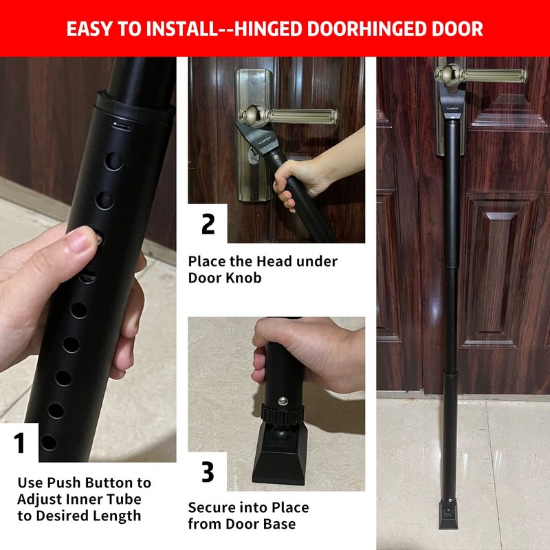 HoneSecur 2 Pack 2-in-1 Door Security Bar & Sliding Patio