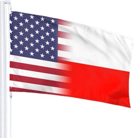 American Flag And Polish Flag 3x5 Feet Banner Flag Outdoor Indoor Decorative Garden House