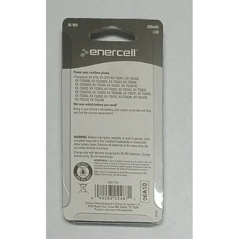 Enercell Phone Battery - 830mAh - 2.4V - 231191 - New