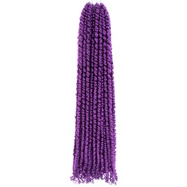 LOCSBYHAND 24 Inch Long Pre-looped/twisted Passion Twist Crochet Hair 4 Packs for Mixed-color Using (4 Packs, Purple)