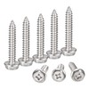 sourcing map Phillips Hex Washer Self Tapping Screws, M6 x