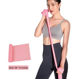 FUDOSAN Resistance Bands, Professional Exercise Elastic Bands Long Natural Latex Stretch Band, Perfect for Strength Training, Physical Therapy, Pilates, Yoga (Pink)