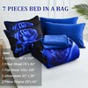WONGS BEDDING Blue Comforter Set King 7 Pieces, Reversible Blue